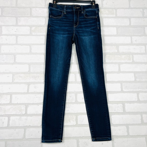 American Eagle NE(X)T Level Stretch Dark Wash Skinny Jeans Womens Size 4 - Picture 1 of 16
